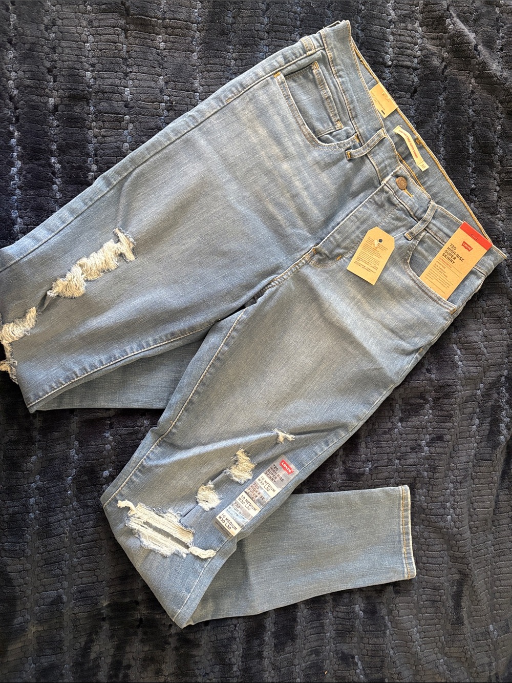 Levi's Light Blue Ripped Skinny Jeans